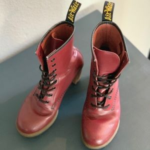 DOC MARTENS RED HEEL COMBAT BOOTS